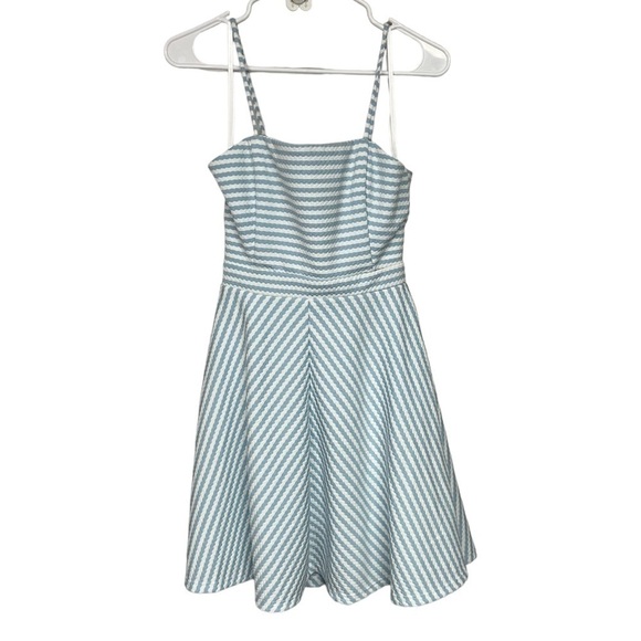 Hutch Anthropologie Blue White Stripe Mini Dress XS - Picture 5 of 11